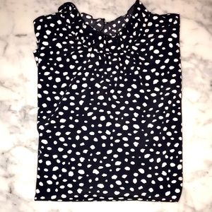 Black Flowy Polkadot Top